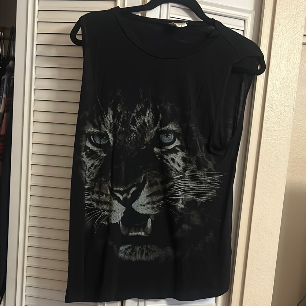 Haute Hippie Black Panther Graphic Muscle Tee